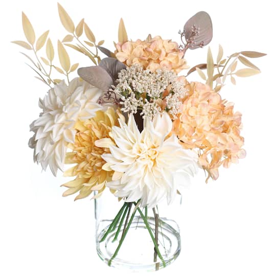 12" White & Cream Dahlia Mix Premade by Ashland®